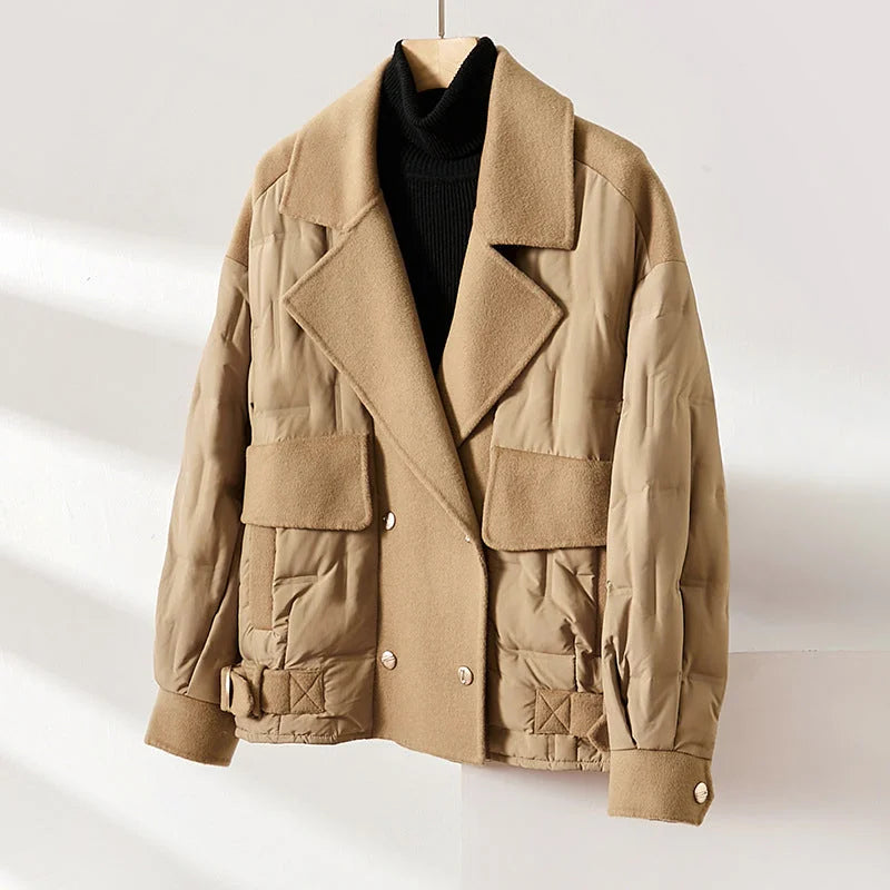 Veste Hiver Féminine Douce et Chaud avec Broderie - PanierRoyale
