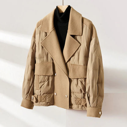 Veste Hiver Féminine Douce et Chaud avec Broderie - PanierRoyale