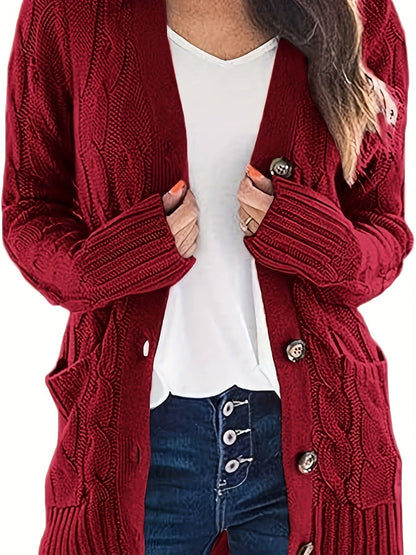 Gilet Femme Chic - Cardigan Câble Doux avec Fermeture Éclair - PanierRoyale
