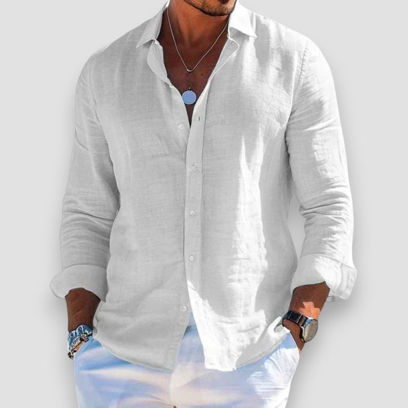 Chemise Homme Coton Polyester Légère Coupe Classique