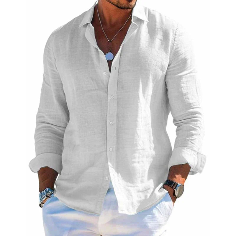Chemise Homme Décontractée Manches Longues Boutons
