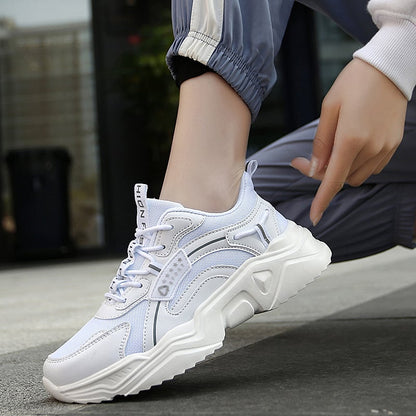 Baskets Femmes Confortables - Chaussures Sport Mesh et Cuir