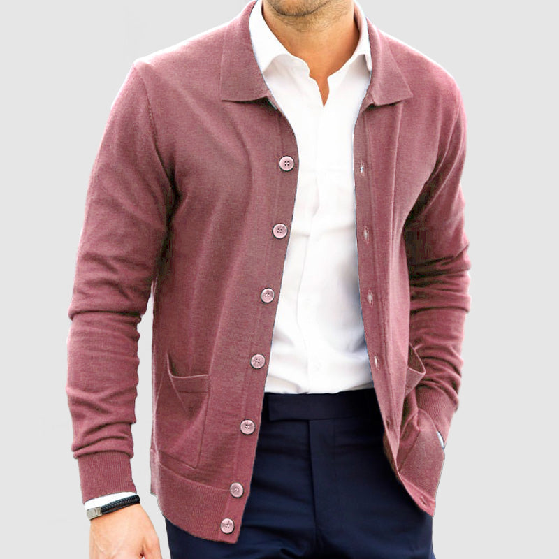 Cardigan Homme Hiver Chaud avec Poche et Col