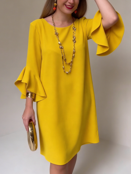 Robe Femme Fluide Manches Volantées Coupe Ample - PanierRoyale