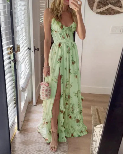 Robe Élégante Longue Florale pour Femme