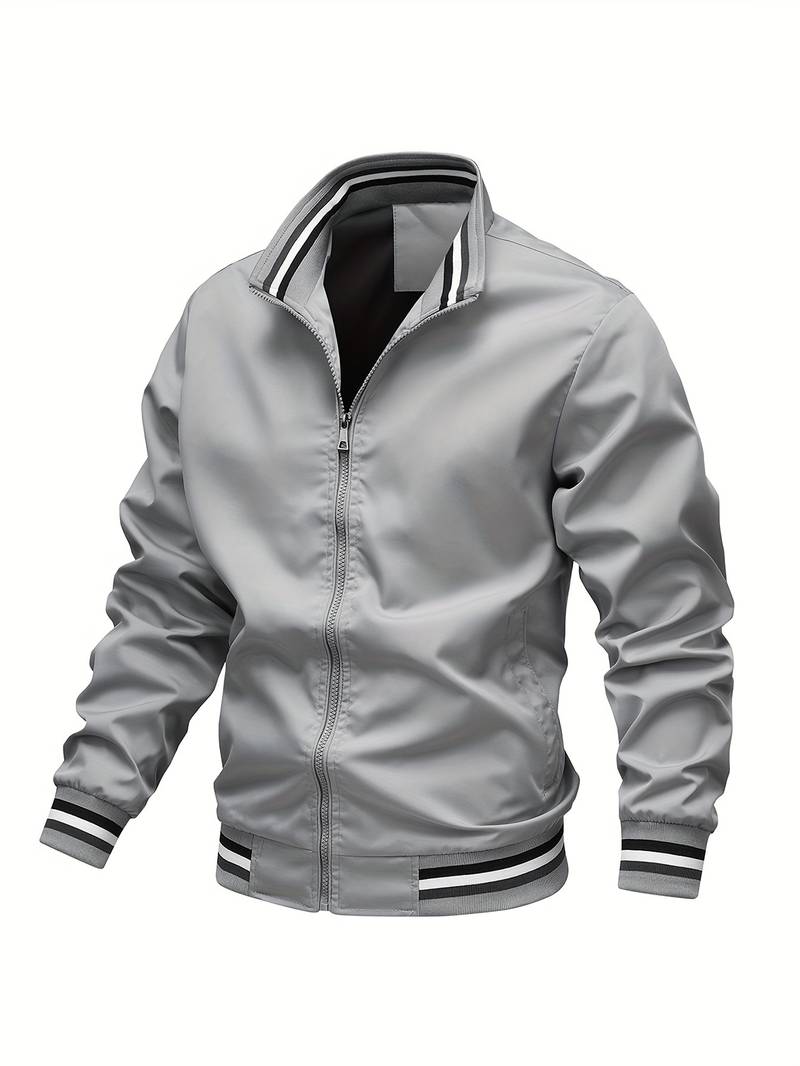 Blouson Aviateur Hiver Homme à Manches Rayées