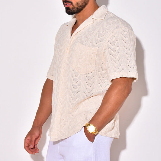 Chemise Homme Manche Courte Col Revers Élégante et Pratique - BerlinGlamour