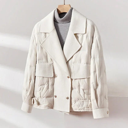 Veste Hiver Féminine Douce et Chaud avec Broderie