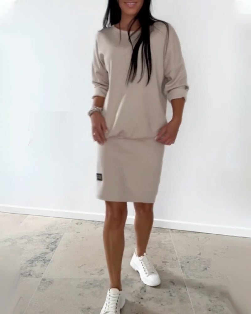 Robe droite Femme Manches longues Confortable et Élégante