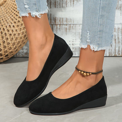 Ballerines Femme Talon Compensé Confortable Texture Douce