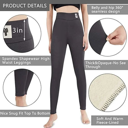 Legging Femme Thermique Taille Haute Doublure Polaire