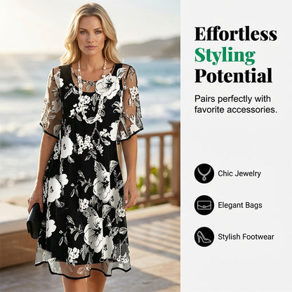 Robe Femme Chiffon Fluide Coupe Ample Manches Longues