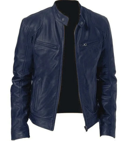 Blouson Cuir Noir Homme Zippé Moderne