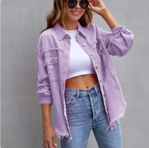 Blouson femme denim vert foncé stylish