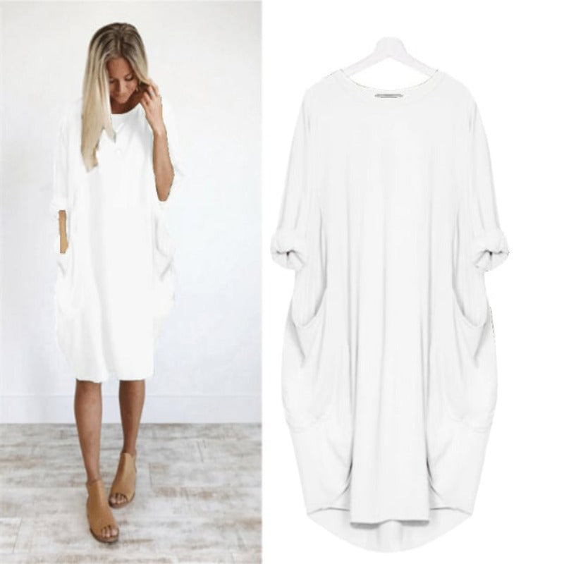 Robe Été Légère pour Femme - Col Rond et coupe Droite