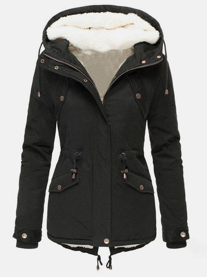 Veste Parka Femme Hivernale Étanche et Chaude avec Capuchon