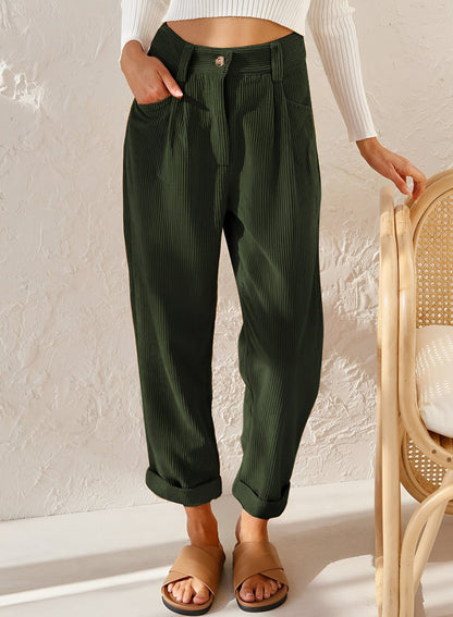 Pantalon Velours Brun Femme Hiver Chaud