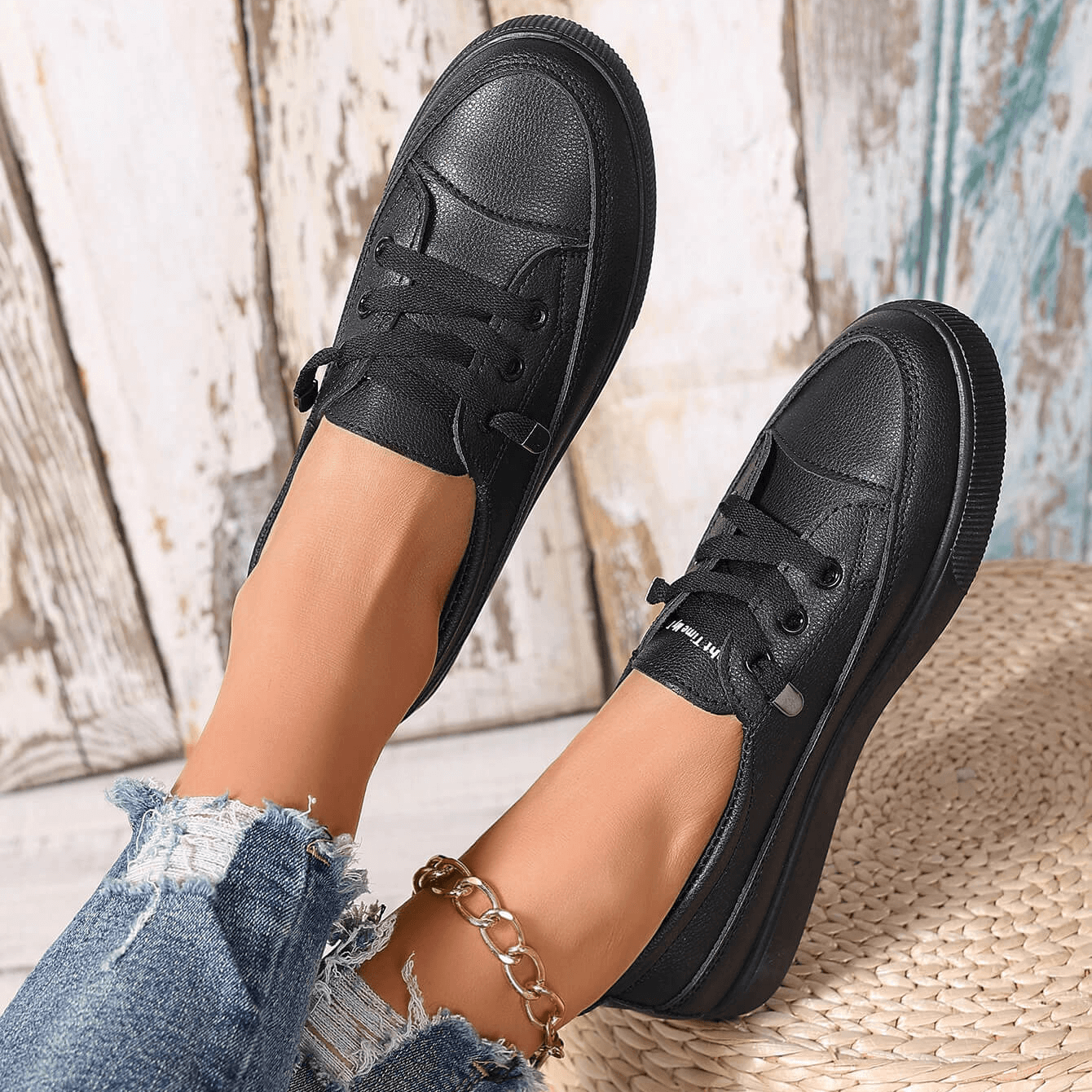 Chaussures Orthopédiques Femme Cuir Lacets Confortables