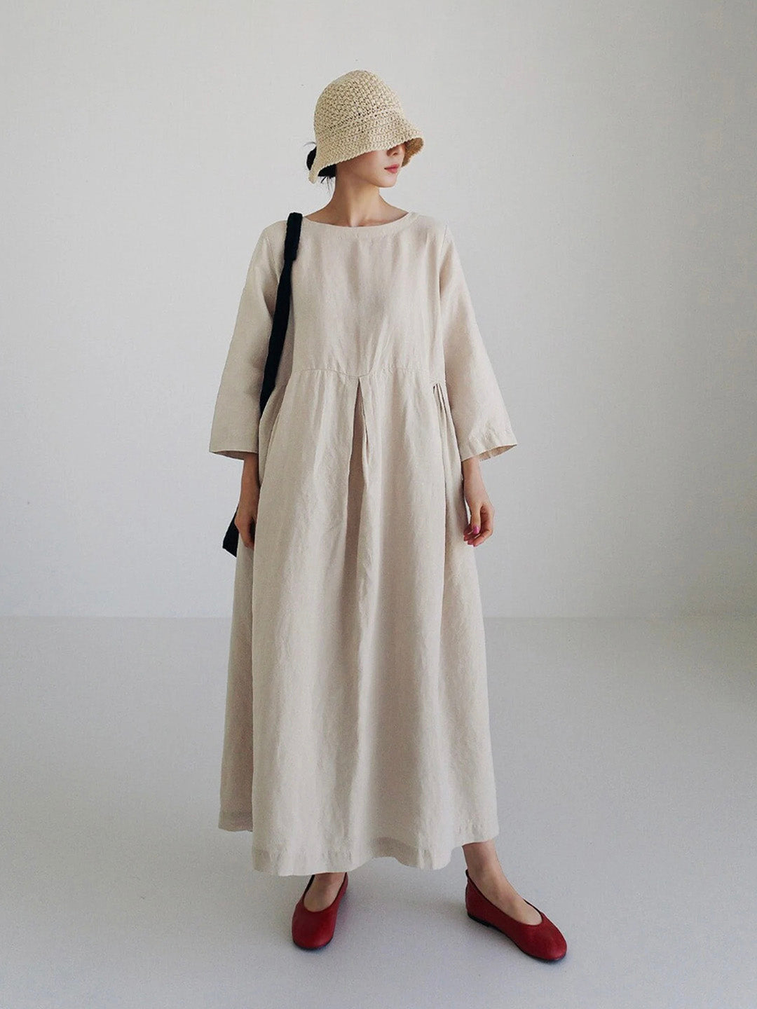 Robe Longue Femme Élégante en Lin pour Femme