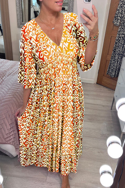 Lianne™ – Robe Longue Femme Élégante en V Confortable pour l'Été-5
