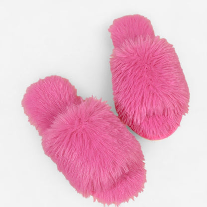 Chaussons Confort Velours Doux à Bout Ouvert pour Femme