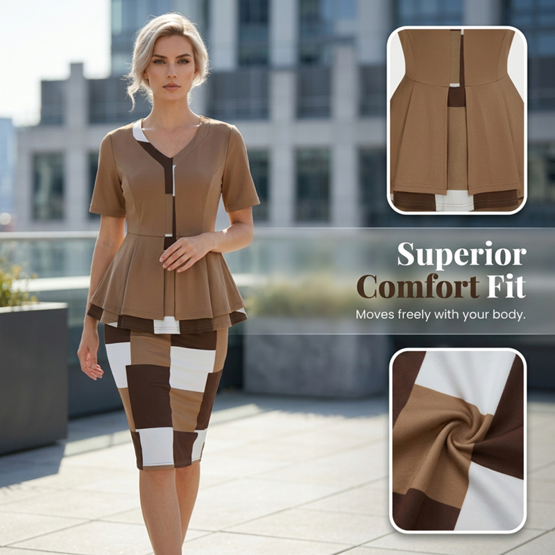 Ensemble Femme Jupe Crayon et Raffiné Coupe Ajustée