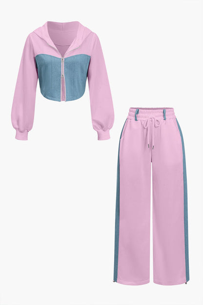 Ensemble Sport Femme 2 Pièces Denim Mode