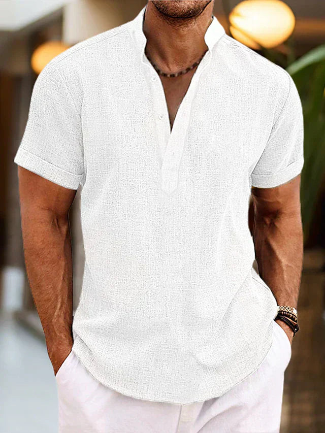 Chemise Homme Coton Rose Clair Décontractée