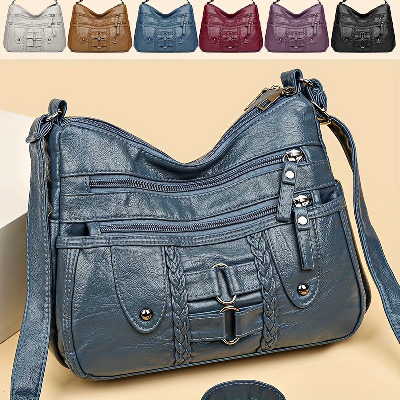 Sac à Main Cabas Femme avec Fermeture Éclair et Bretelle Ajustable