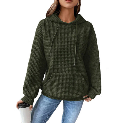 Sweat à Capuche Femme Long Manches Doux et Confortable