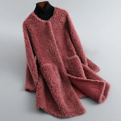 Manteau Femme Hiver Chic à Col Oversize