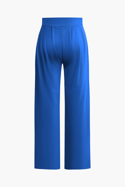Robe de Soirée Élégante Two-Piece avec Top Court et Pantalon Large