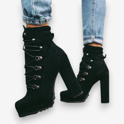 Bottines Femme à Talon Haut et Fermeture Éclair
