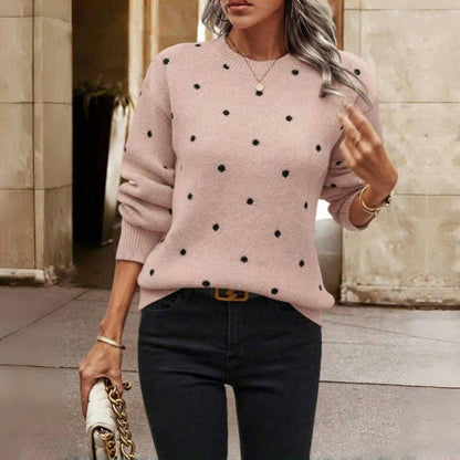Pull Femme Col Rond Décontracté en Maille Douce