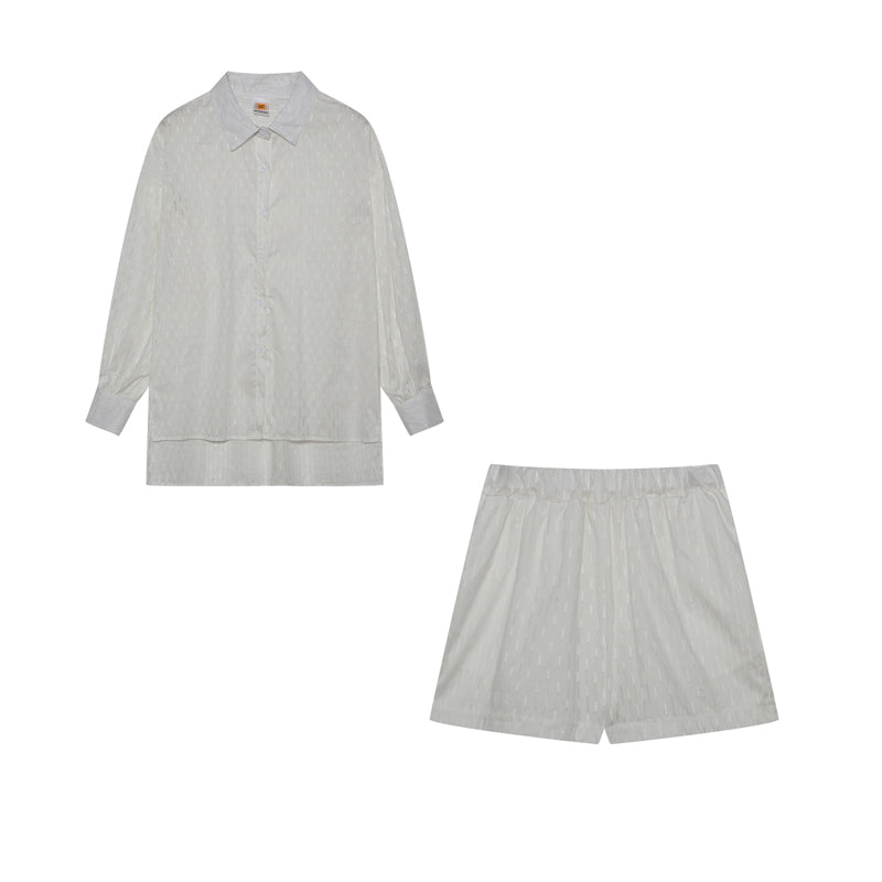 Ensemble Décontracté Femme : Blouse et Short en Coton Oversize