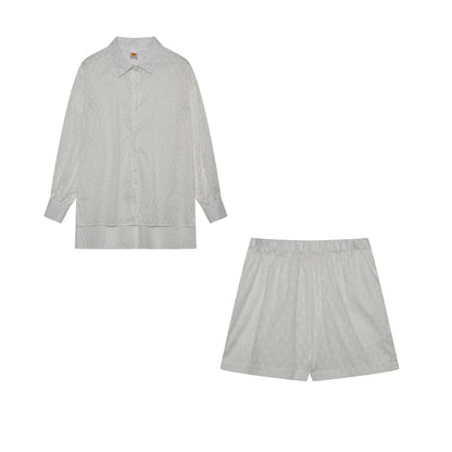 Ensemble Décontracté Femme : Blouse et Short en Coton Oversize