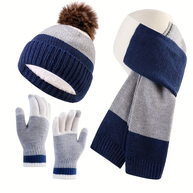 Tenue Hiver 3 Pièces : Bonnet, Écharpe et Gants Chauds