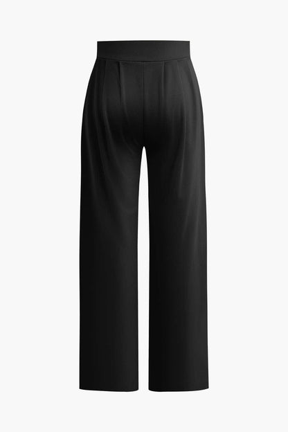Robe de Soirée Élégante Two-Piece avec Top Court et Pantalon Large