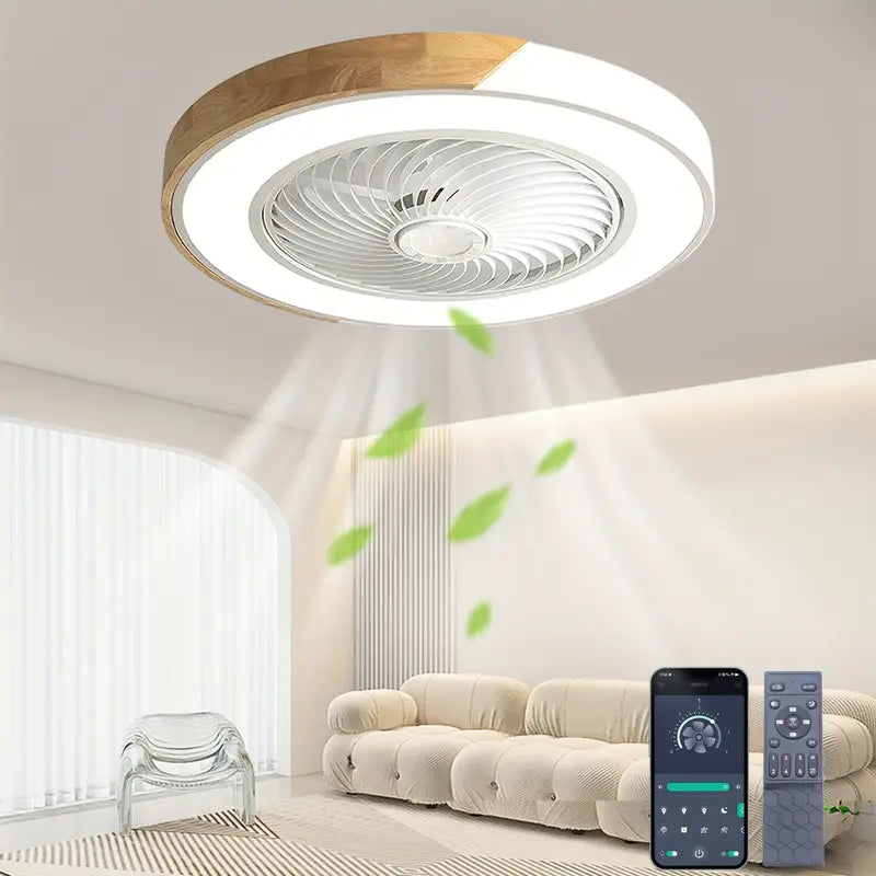 Ventilateur Plafond LED avec Télécommande et Éclairage Moderne - PanierRoyale