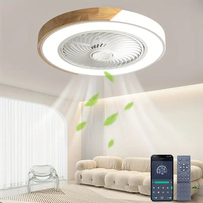Ventilateur Plafond LED avec Télécommande et Éclairage Moderne - PanierRoyale