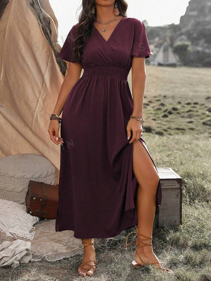 Robe Longue Noire pour Femme, Élégante et Confortable avec Ceinture