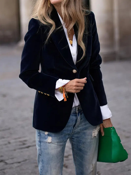 Blazer Femme Classique à Un Bouton Élégant - BerlinGlamour