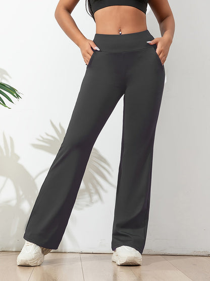Pantalon de jogging Femme Taille haute Flare avec poches