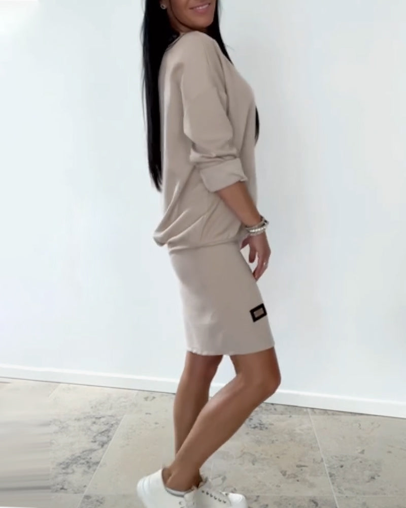 Robe droite Femme Manches longues Confortable et Élégante