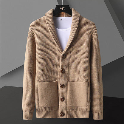 Cardigan Boutonné À Col Revers Pour Homme | Hiver