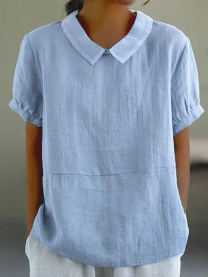 Blouse Femme Été Legère à Manches Courtes et Col V