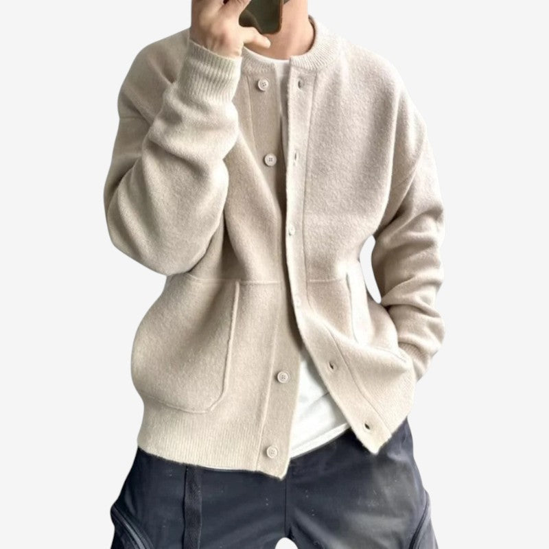 Cardigan Epais à Poches Col Rond pour Femme