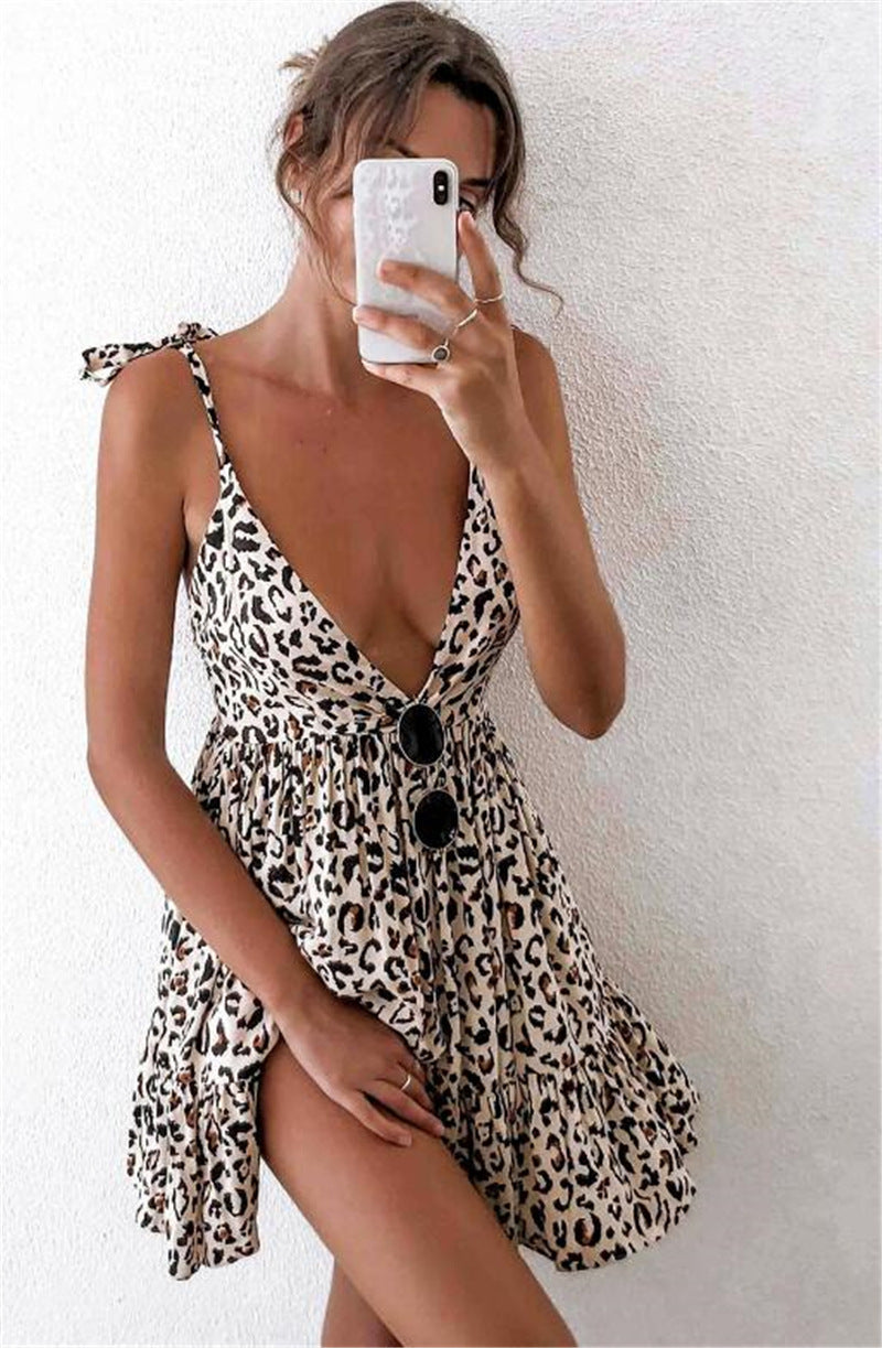 Robe Été Courte à Bretelles pour Femme