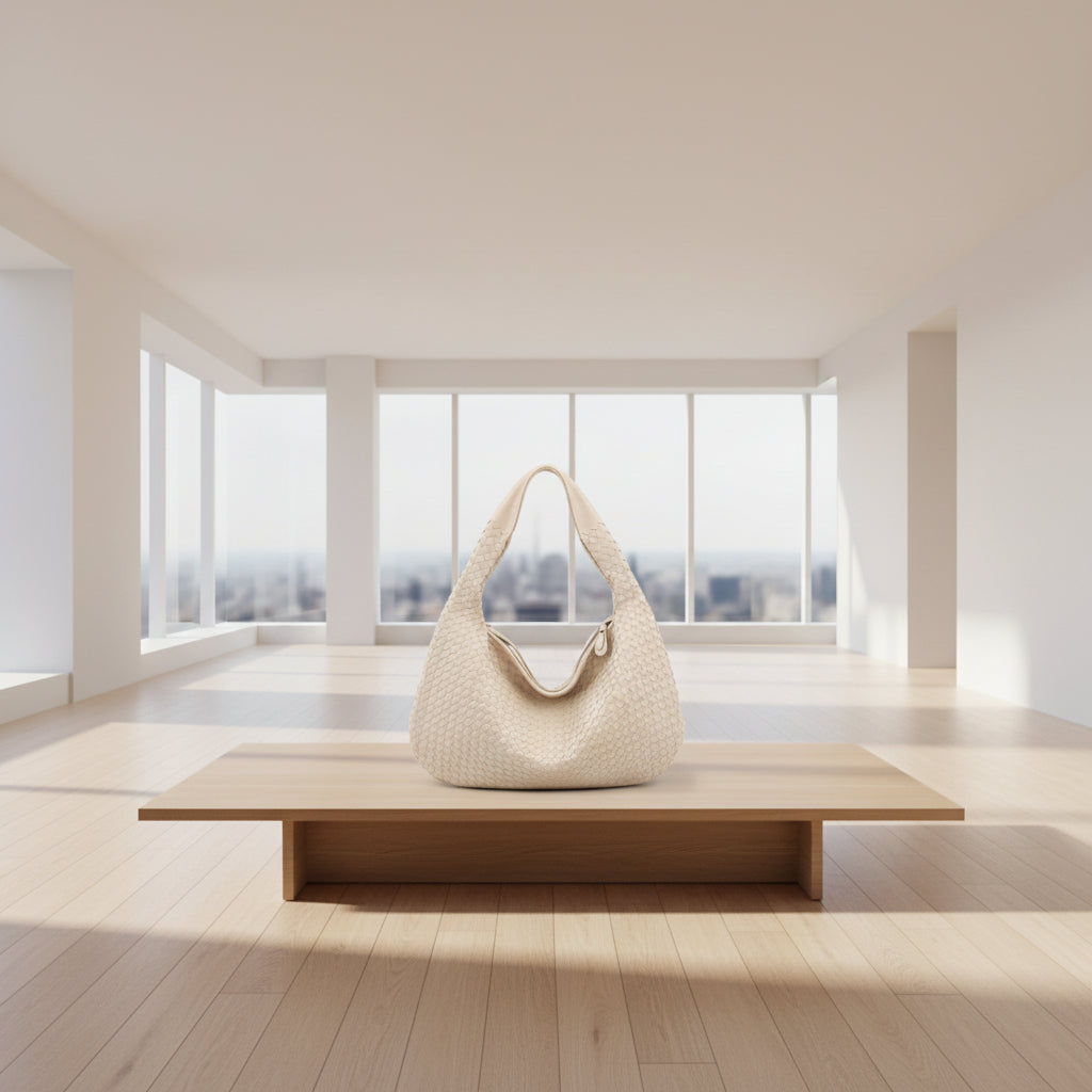 Sac à Main Tressé Chic avec Poche Intérieure pour Femme