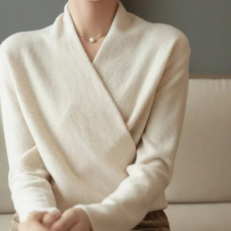 Pull Cache-cœur Femme Maille Col V